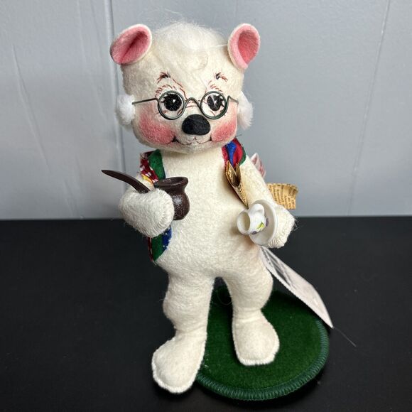 Annalee Other - ANNALEE 2000 8" GRANDPA BEAR With Newspaper And Smoking Pipe Tea